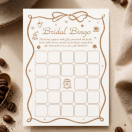 Kaffebryllup Bröllopsbingospelkort Inbjudningar