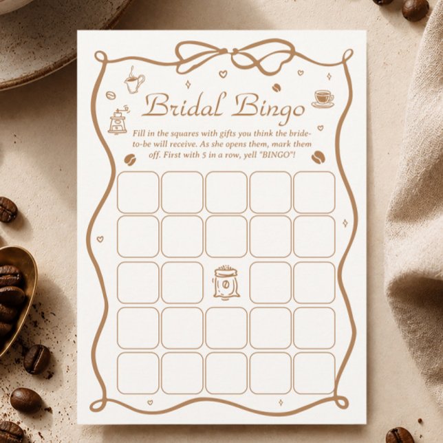 Kaffebryllup Bröllopsbingospelkort Inbjudningar (Skapare uppladdad)