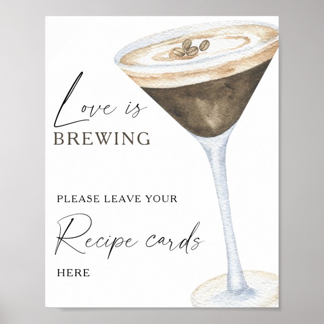 Kaffebryllup Du receptkort här Poster (Framsidan)