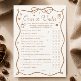 Kaffebryllup över och under spelkort inbjudningar