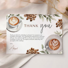 Kaffebryllupsfest - Kärlek bryggs Tack Kort