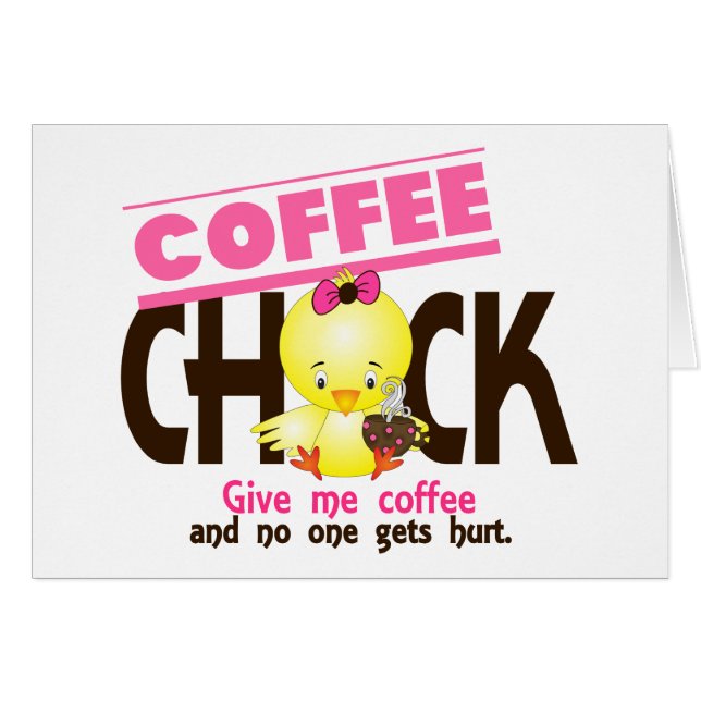 Kaffechick 4 hälsningskort (Framsidan Horizontal)