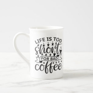 Kaffecitat Mugg - Livet för Kort för dåliga bröd Benporslin Mugg