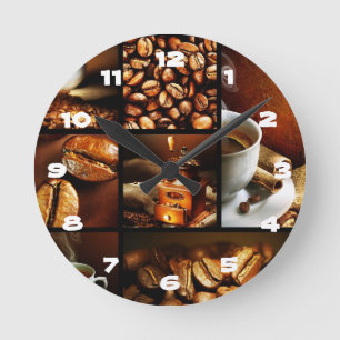 KaffeCollage 2 Rund Klocka