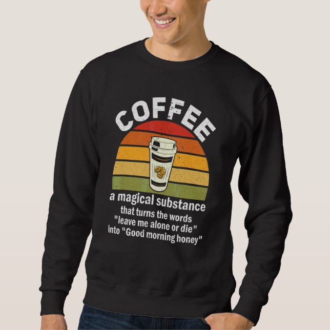 Kaffedefinition Kaffemaskin Kaffe Barista Lång Ärmad Tröja (Framsida)