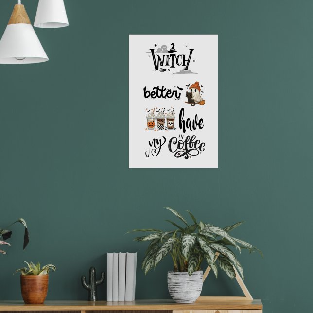Kaffedekaler för halloween. poster (Vardagsrum 1)