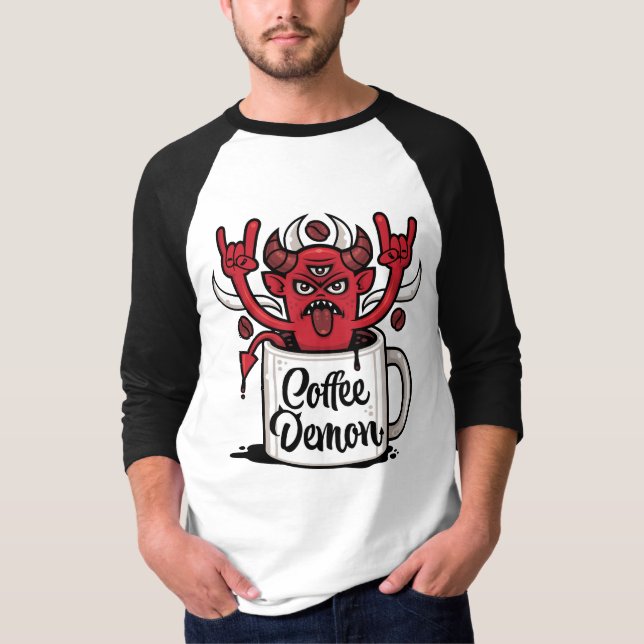 Kaffedemon T Shirt (Framsida)