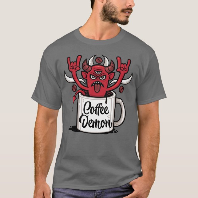 Kaffedemon T Shirt (Framsida)