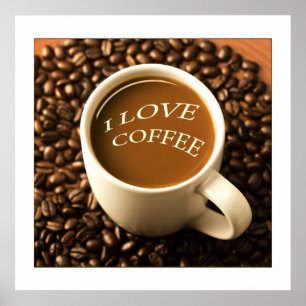 Kaffedesignaffisch/tryck 24x24 poster