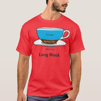Kaffedict Long Black, ingen bakgrund T Shirt
