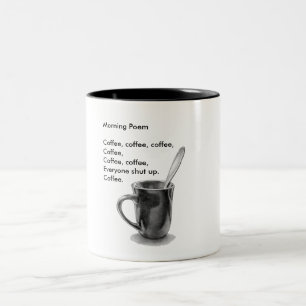 Kaffedikt, humorn, kärlekkaffe, rånar med blyert Två-Tonad mugg