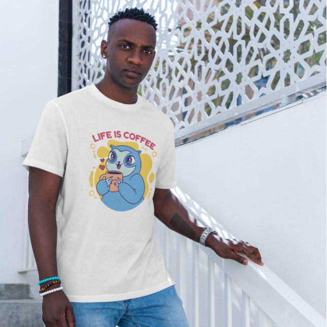 Kaffedrickande - lutning t shirt (Skapare uppladdad)