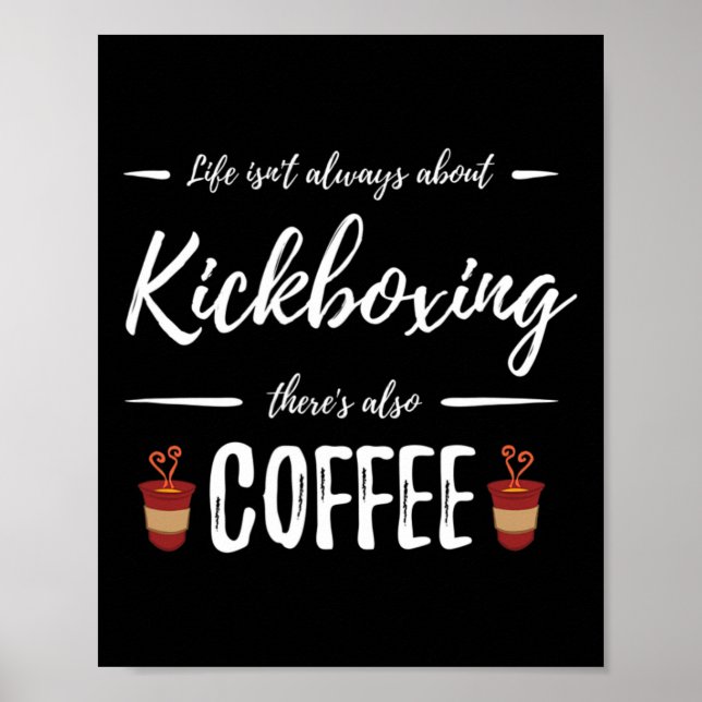Kaffedrickare Kickboxning Roligt Kickboxarpresenti Poster (Framsidan)