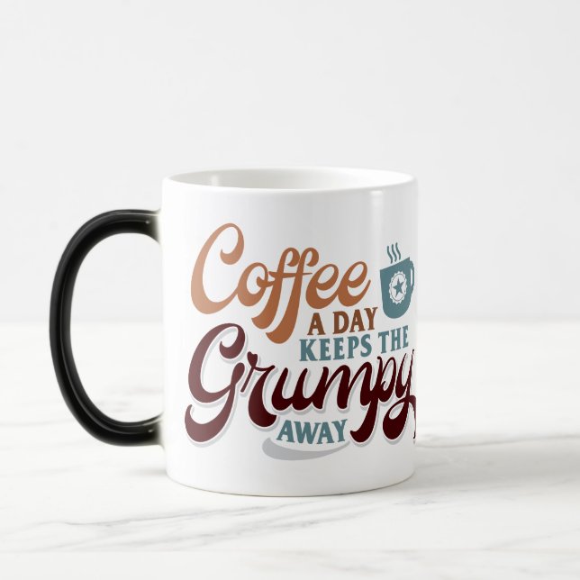 Kaffedrickare present kaffe om dagen magisk mugg (Vänster)