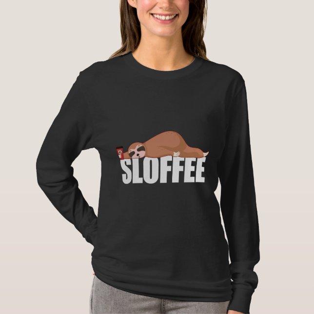 Kaffedrindning - långsam fack t shirt (Framsida)