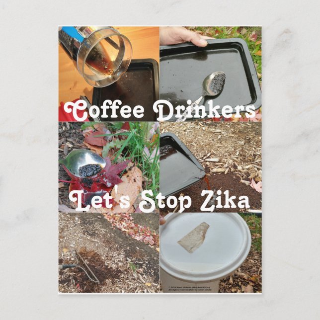 Kaffedrinkare kan stoppa Zika med RoseWrites Vykort (Framsida)