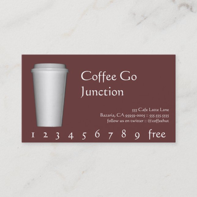 Kaffedrinkstansmaskin/lojalitetkort Lojalitetskort (Framsida)