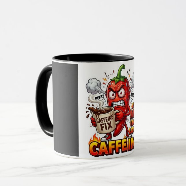 Kaffedriven Caffeine Combo-kaffemugg | Rolig kaffe Mugg (Framsida vänster)
