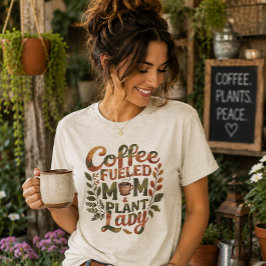 Kaffedriven mamma och växtdam t shirt