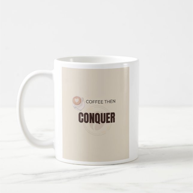 Kaffedriven motivationscitat för kaffefanatiker kaffemugg (Vänster)