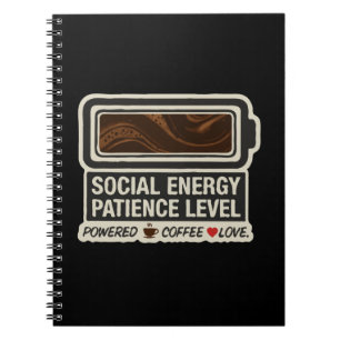 Kaffedriven Socialt Batteri Rolnig Energiniivå Anteckningsbok