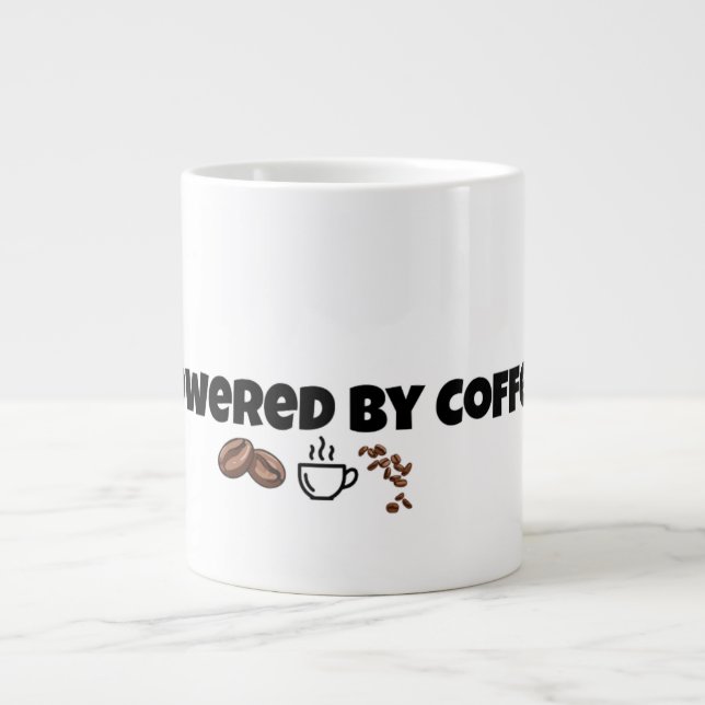 Kaffedriven Stor Mugg för roliga kaffefanatiker Jumbo Mugg (Framsidan)