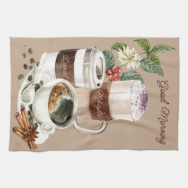 Kaffedrycker Vignett svart, specialité Kökshandduk