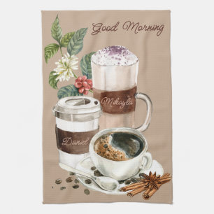 Kaffedrycker Vignett svart, specialité Kökshandduk