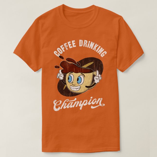 Kaffedrycksmästare Champion Kopp Caffeine T Shirt (Design framsida)