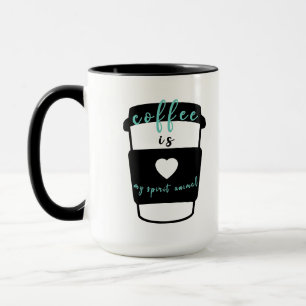 Kaffee är min ande-djur rolig citat mint skämt mugg