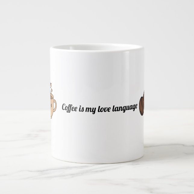 Kaffee är mitt kärleksspråk jumbo mugg (Framsidan)