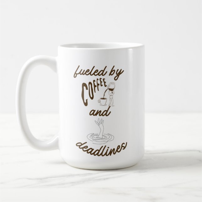 Kaffee & Deadline Söt Kontorshumor Kaffemugg (Vänster)