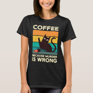 Kaffee För Mördare Vintage Katt Espresso Kaffe T Shirt