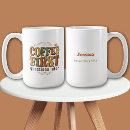 Kaffee Först Frågor Senare Retro Namn Resemugg