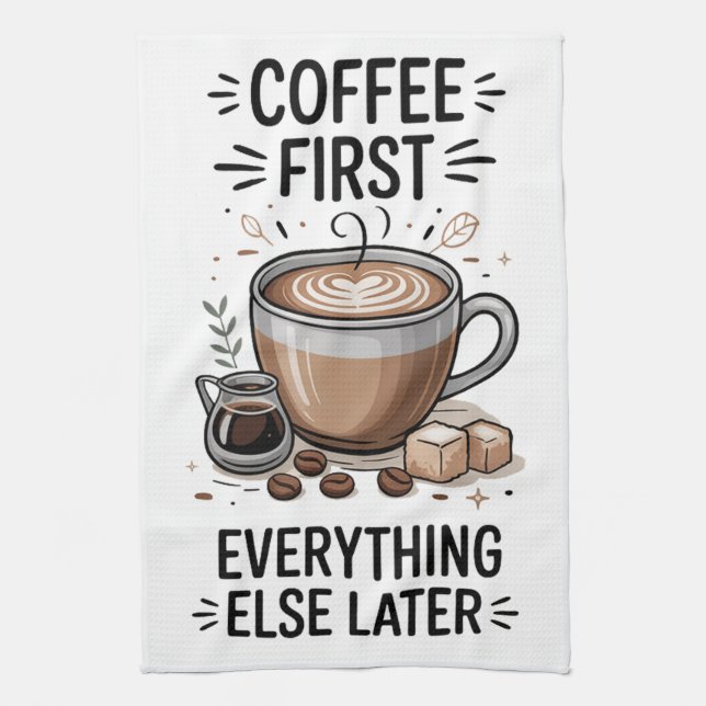 Kaffee Först Kökshandduk (Vertikal)