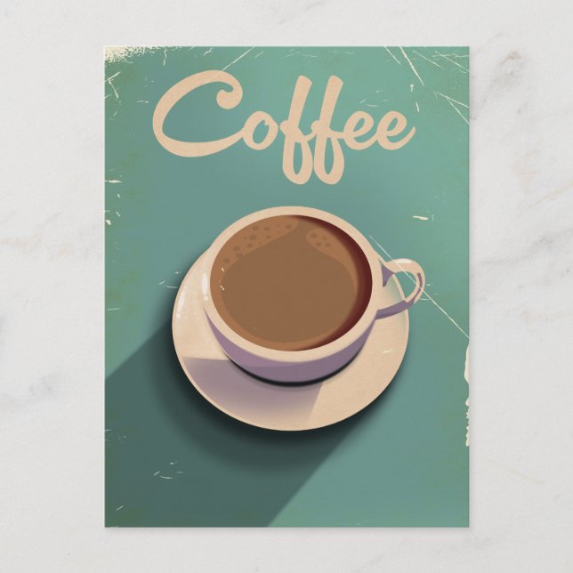 Kaffee gammal reklam vykort (Framsida)