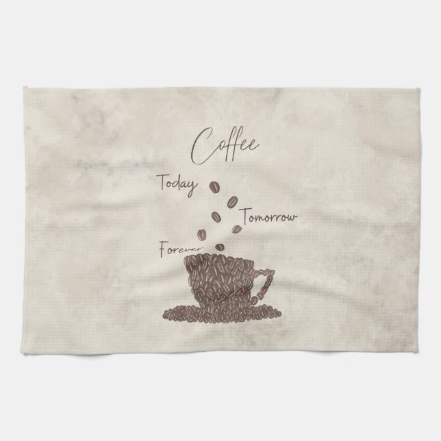 Kaffee Idag Imorgon Alltid Kökshandduk (Horisontell)