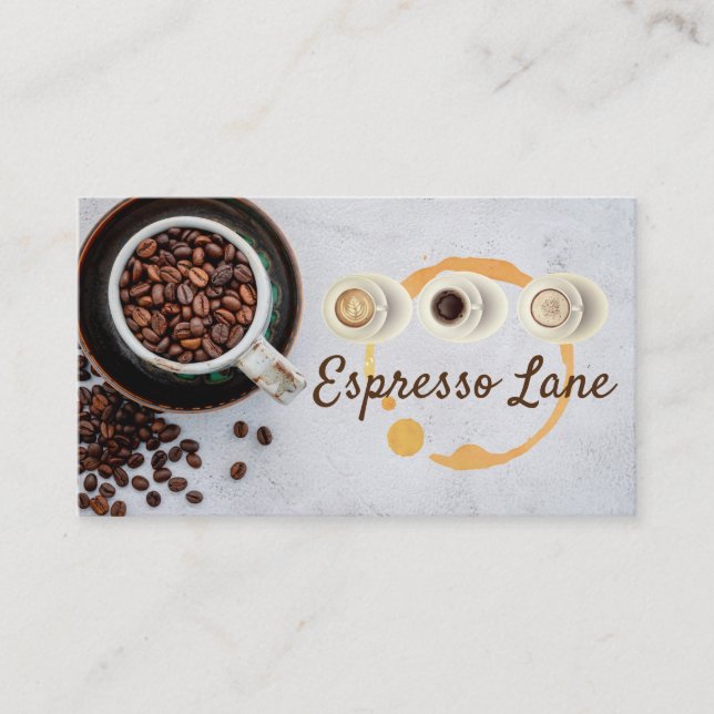 Kaffee | Kaffe | Varm dryck Visitkort (Framsida)