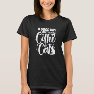Kaffee & Katt Katter Ägare Kittel Koffein Dricker T Shirt