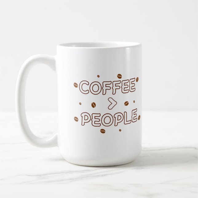 Kaffee > Människor – Roligt Citat för Kaffeälskare Kaffemugg (Vänster)