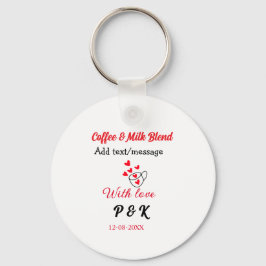 Kaffee & mjölk blandar kärlek par kaffe rött hjärt nyckelring