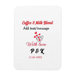 Kaffee & mjölk blandning kärlek par kaffe rött hjä magnet