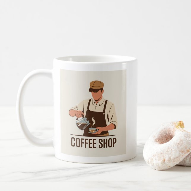 Kaffee ☕ – mysiga och kaffebasar-designer kaffemugg (Med munk)