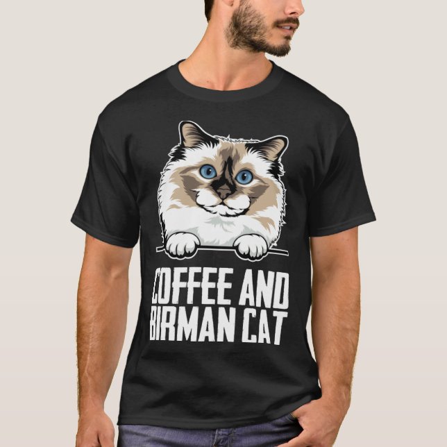 Kaffee och birmankatt t shirt (Framsida)