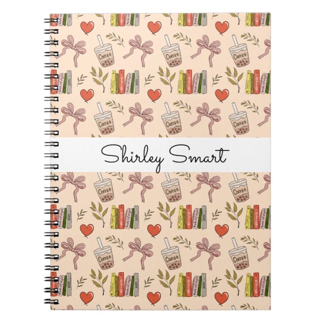 Kaffee och böcker anteckningsbok – mysig läsareste (Framsidan)