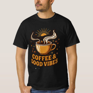 Kaffee Och Goda Vibrationer Retro Kaffekärlek T Shirt