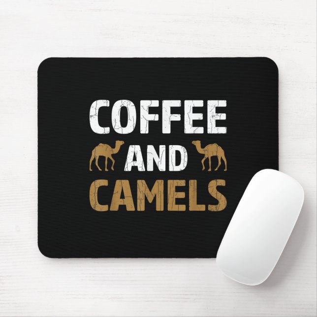 Kaffee Och Kameler Rolig Kamel Djurfantast Grafik Musmatta (Med mus)