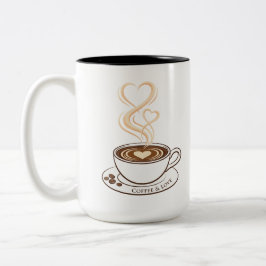 Kaffee och kärlek Dubbelhjärtad konst | Mugg