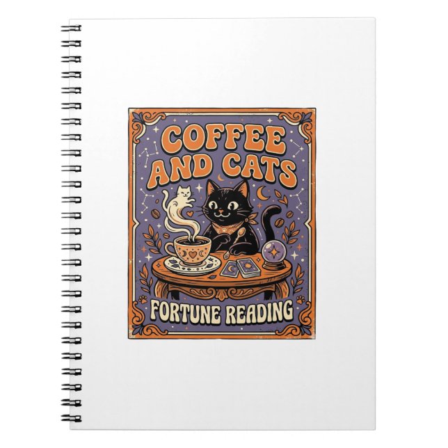 Kaffee Och Katter Katt Teblad Kaffedivination Anteckningsbok (Framsidan)