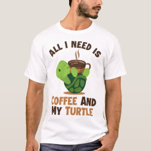 Kaffee och min sköldpadda Tortoise Målade Älskare  T Shirt